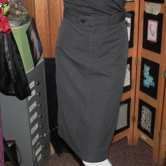 Authentic Gucci Side Logo "Belt" Cotton Silk Pencil Skirt - Picture 4 of 11